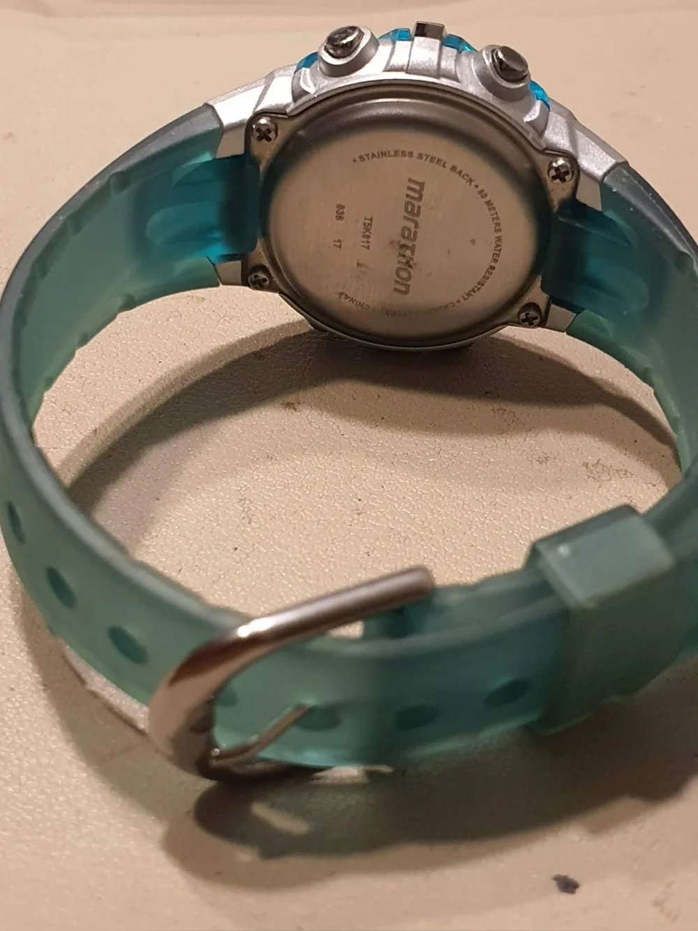 🦋10/$20🦋 Marathon Silver/Blue Resin Digital Alarm Chrono Women's Watch